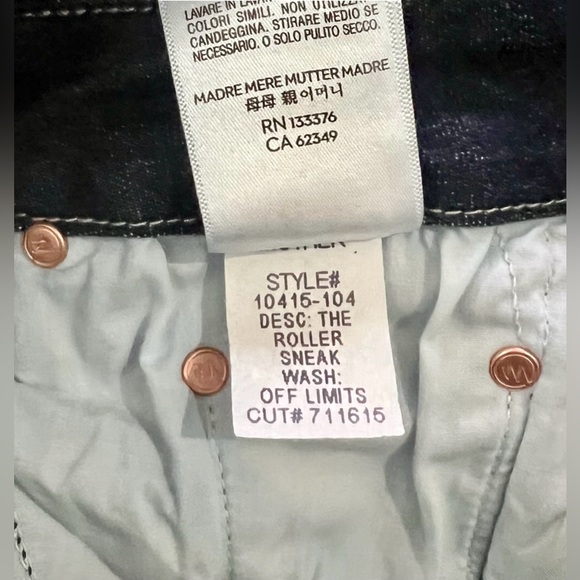 MOTHER The Roller Sneak Jean, Size 27, NWT - Picture 11 of 15